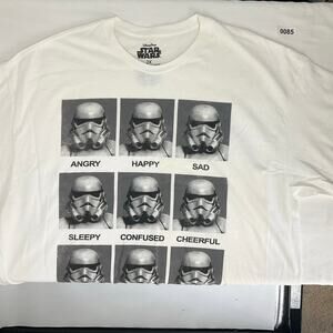 Star Wars Mens White T-shirt size 2XL, Fun Graphic